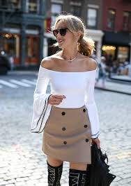 Buy the best and latest suede mini skirt on banggood.com offer the quality suede mini skirt on sale with worldwide free shipping. Camel Khaki Double Breasted Mini Skirt Studded Over The Knee Boots Off The Shoulder Bell Sleeve New York Fashion Week Nyfw9 Memorandum Nyc Fashion Lifestyle Blog For The Working Girl