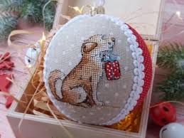 Christmas cross stitch pattern set. Dog Cross Stitch Pattern Dog With Gift Christmas Cross Stitch Etsy In 2021 Cross Stitch Christmas Ornaments Christmas Cross Stitch Cross Stitch