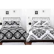 Black And White Comforter Set Full Size Classic Noir Reversible Comforter Set Walmart Com Damask Bedding Full Comforter Sets Black Comforter Sets