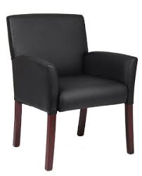 For Customer Waiting Chair Amazon Com Boss Executive Box Arm Chair W Mahogany Finish Guest Seating Home Office Guest Chairs Waiting Room Chairs Guest Chair