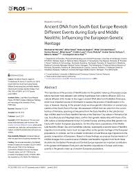 Universitatea de medicina si farmacie craiova. Pdf Ancient Dna From South East Europe Reveals Different Events During Early And Middle Neolithic Influencing The European Genetic Heritage