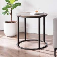 Coffee and side tables provide functional surfaces and accentuate your living space. Lymedon Round Reclaimed Wood End Table Natural Black Aiden Lane Target