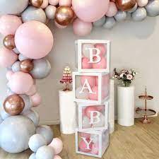 Buy Baby Shower Decorations Large Transparent Balloons Decor Baby Box Baby Blocks Decorations For Baby Shower Boy Girl 1st Birthday Party Decorations By Qifu White Baby Blocks Online In Vietnam B07zf5hbmv