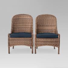 Mayhew 2pk All Weather Wicker Patio Dining Chair Navy Threshold Dining Chairs Wicker Patio Chairs Wicker Dining Chairs