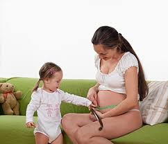 You must stand upright, with your arms at your sides to correctly measure your abdominal circumference. Pregnant Woman Measuring Abdominal Girth While Daughter Looking At Her Stockphoto