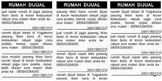 Iklan rumah disewakan,rumah dijual,apartemen dijual. 55 Contoh Iklan Baris Penawaran Lowongan Kerja Jual Rumah Singkat