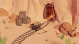 Check Out This Behance Project Low Poly Wild West Gold Mine Https Www Behance Net Gallery 79740839 Low Poly Wild West Gold Gold Mining Wild West Old West