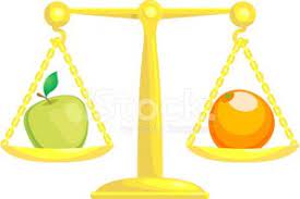 Fat and thin woman comparison. Balancing Or Comparing Apples With Oranges Clipart Images