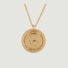 Cancer coin charm in gold on sale! Cancer Zodiac Sign Necklace Gold Les Nereides L Exception