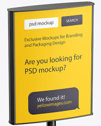 With this standee, you will capture the attention of your customers as they enter your office. Plastic Stand Mockup In Outdoor Advertising Mockups On Yellow Images Object Mockups