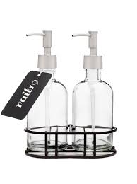 Black And White Check Soap Dispenser Perfect Pair Glass Clear Soap Dispenser Set With Metal Caddy In 2020 Soap Dispenser Sink Soap Dispenser Glass Dispenser