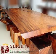 Kursi makan kayu jati solid. Model Meja Makan Kayu Trembesi Utuh Modern Terbaru Singa Jati Jepara
