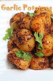 Garlic Potato Roast Recipe Garlic Potatoes Recipe Yummy Tummy Indian Food Recipes Vegetarian Garlic Potatoes Recipe Recipes