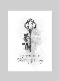 Ne Jamais Grandir Jusqu A Citation Art Print Illustration Mickey Mouse Noir Et Blanc Cle Inspiration Creche Bebe Art Prints Quotes Mickey Tattoo Art Quotes