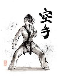 Print Karate Girl Japanese Calligraphy And Painting By Mycks Etsy Martial Arts Techniques Karate Martial Arts Martial Arts Girl