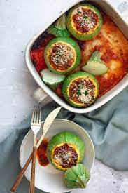 Kousa mahshi is a traditional middle eastern delicacy where baby marrows are stuffed with a mix of soaked rice, mince meat, herbs and seasonings. Mediterranean Stuffed Marrows With Beef Mince The Classy Baker