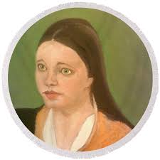 The Sadness Of Queen Katherine Round Beach Towel