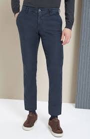 slim fit blue stretch tricochino trousers