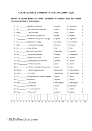 Vocabulaire De L Internet Et De L Informatique Vocabulaire Informatique Fiches Pedagogiques