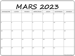 Calendrier De Mars 2023 à Mars 2023 Mars 2023 Calendrier Imprimable | Calendrier Gratuit