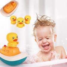 Mini bath tub favor tray with a hand towel, soap, bath salts and tiny rubber duck! Baby Bath Toys Ducks Toys 3 Spray Modes Floating Bathtub Sprinkler For Toddlers Buy At A Low Prices On Joom E Commerce Platform