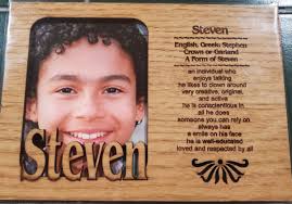 STEVEN Engraved 5"X7" Wood Matte Photo Frame Meaning of Name NEW