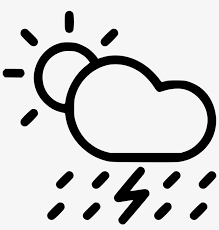 Download Cloud Rain Rainfall Thunder Daytime Lightning Sun Svg Sun And Thunder Clipart Black And White Png Image Transparent Png Free Download On Seekpng