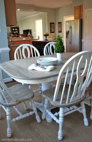 How To Refinish A Table Sand And Sisal Kitchen Table Redo Painted Kitchen Tables Kitchen Table Oak