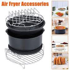 7 6pcs Air Frying Pan Air Frying Accessories Accessories Fryer Baking Basket Cake Pizza Plate Grill Pot Mat Walmart Com Air Fryer Healthy Air Fryer Baking Basket