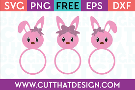 Download Free Svg Easter Bunny Heads Monogram Frames With Bow Cut That Design
