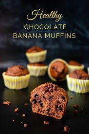 Healthy Chocolate Banana Muffins The Delicious Plate Recipe Healthy Chocolate Banana Healthy Chocolate Chocolate Banana Muffins Recipe