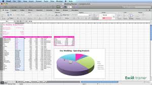 excel creating a wedding planner