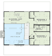 3 bedroom cabin with loft floor plans. Homespun Cottage With Sleeping Loft 60616nd Architectural Designs House Plans