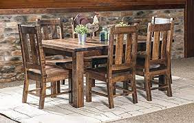 Each piece is crafted in the heartland of this country for the heart of your home. New Hickory Wholesale Amish Santa Fe 7 Pc Solid Rough Sawn Wood Dining Table Set Stained Almond Farmhouse Goals