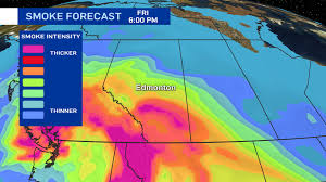 The map on this blog's webpage now includes a smoke forecast tool. Smelling Smoke Haze Expected To Worsen In Edmonton On Saturday Ctv News