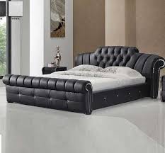 Veronica Chesterfield Style King Bed In Black Bonded Leather Furniture In Fashion Modern Bedroom Furniture Bed Furniture Design Bedroom Bed Design