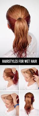 Just part your hair at your temples to section it off (keep in mind that parting your hair from ear to ear guess what? Get Ready Fast With 7 Easy Hairstyle Tutorials For Wet Hair Hair Romance