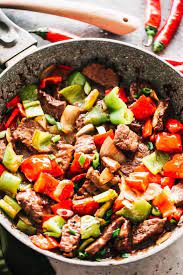 Tender Steak Strips Stir Fried With Peppers And Onions In The Most Delicious Asian Style Sauce A S Steak Stirfry Recipes Frozen Vegetable Recipes Pepper Steak