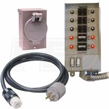 Designed for use with manual transfer switches and power inlet boxes, these heavy duty power cords connect a portable generator to the power inlet box and/or transfer switch. Reliance Controls 51410ck10 14 50 Amp Power Transfer Switch System 10 W Straight Blade