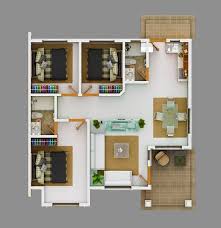 Dua kamar tidur di rumah ini memiliki fasilitas yang cukup lengkap, dimana kamar mandi dihadirkan di dalamnya. Denah Rumah Minimalis 3 Kamar Tidur Blog Qhomemart