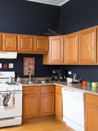 7 Ideas To Steal From Rental Kitchens Rocking Their Oak Wood Cabinets Blue Kitchen Walls Honey Oak Cabinets Rental Kitchen