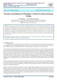 PDF) Psycho-social Impact of Deepfake Content in Entertainment Media
