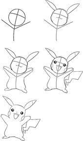How To Draw Pikachu Pokemon Pikachu Draw Disegni Idee Easy Cartoon Drawings Pikachu Drawing Pokemon Drawings