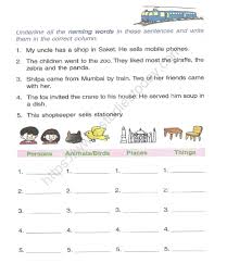 Class 2nd english syllabus as prescribed by ncert for cbse affiliated schools, cbse class 2nd english worksheets, and other study material for class 2nd students. Cbse Class 2 English Naming Words Worksheet Practice Worksheet For English