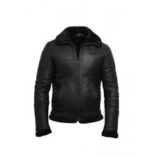 Men S Black Sheepskin Flying Jacket Irish Leather Jacket Jackets Men Fashion Leather Jacket Men