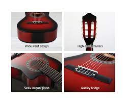 Maybe you would like to learn more about one of these? 34 Inch Guitar Classical Acoustic Cutaway Wooden Ideal Kids Gift Children 1 2 Size Red With Capo Tuner Guitar D 34 Red Capo Ozappliances