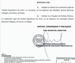 Organizaciones con fines políticos deben contribuir con ente comicial. Partido Republicano On Twitter Ya Somos Oficialmente El Partido Republicano De Chile Compartimos Resolucion De Servel Que Acoge Nuestra Solicitud De Constitucion Y Nos Incorpora Al Registro De Partidos Politicos Seguimos