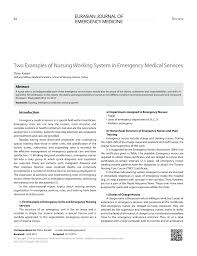 Check spelling or type a new query. Pdf Two Examples Of Nursing Working System In Emergency Medical Services