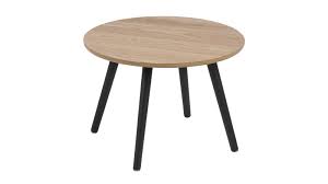 Pratique, vous pouvez glisser la plus petite table basse sous la grande et la sortir. Petite Table Basse Ronde En Bois Pietement Noir Collection Stafford Homifab