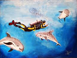 Tenemos que evitar que la vaquita marina desaparezca: Saving The Vaquita Marina Painting By Carlos Medrano Saatchi Art